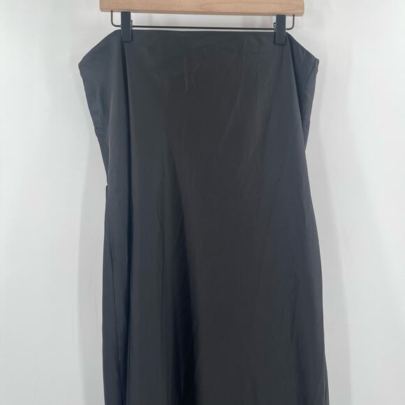 ELOQUII Dress Size 14 Satin Tube Maxi Black Cocktail Evening Formal Wedding NWT - Picture 9 of 13
